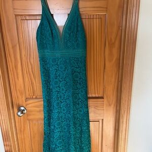 Elegant Teal Lace Dress